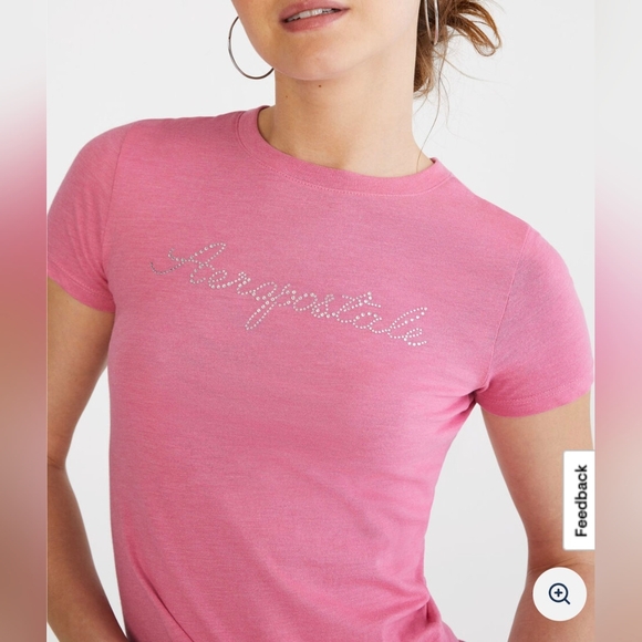 Aeropostale Classic Crew Graphic Tees in Pink and Black Women Sz. XL - Picture 2 of 6